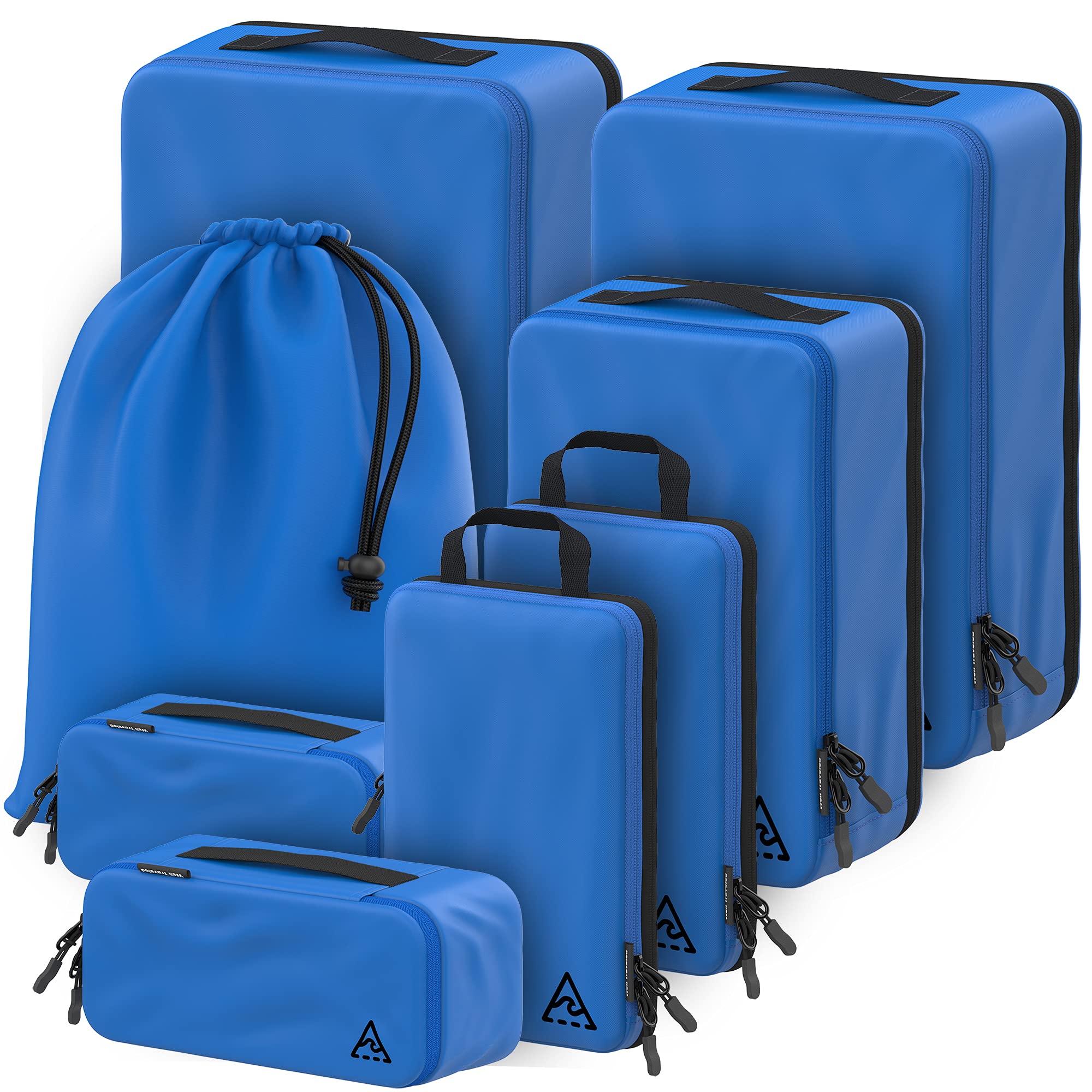 Well Traveled Compressible & Reliable Packing Cubes For Travel with HybridMax Double Capacity Design (8-piece)