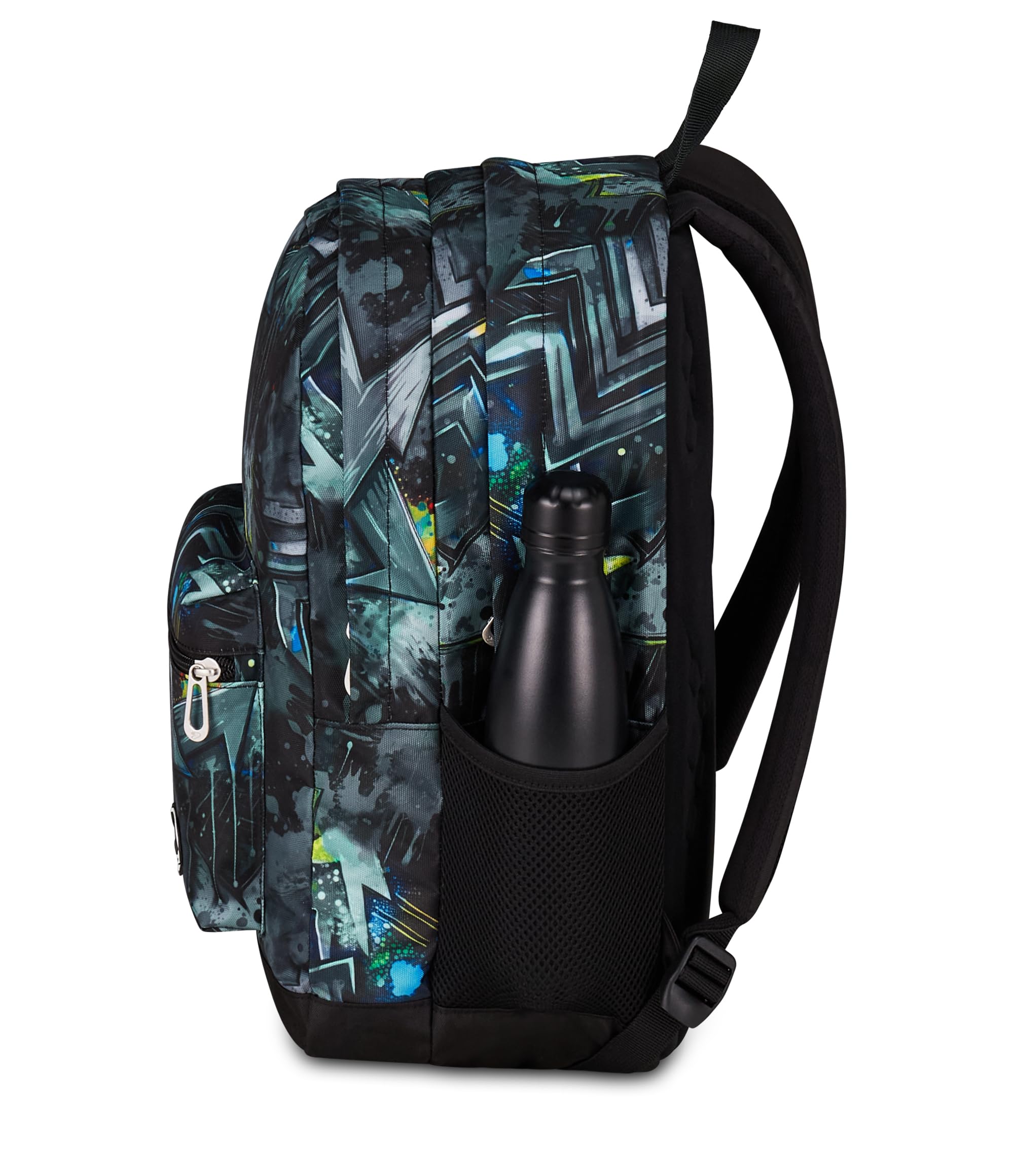 Seven Zaino Scuola The Double Pro XXL, Grigio, 34L, Doppio Scomparto, Cuffie wireless incluse, Tasca porta pc, Tasca laterale portaborraccia, Tasca frontale, Scuola media e superiore, Bambini, Ragazzi