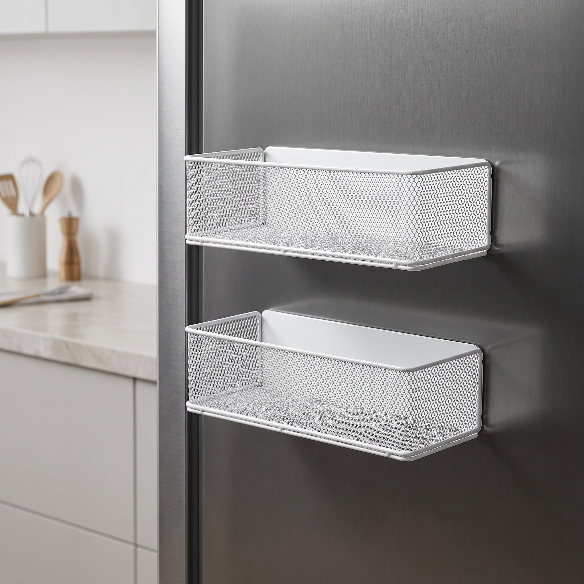 BESTOYARD 2 Piezas Cesta Colgante Magnética para Frigorífico, Organizador