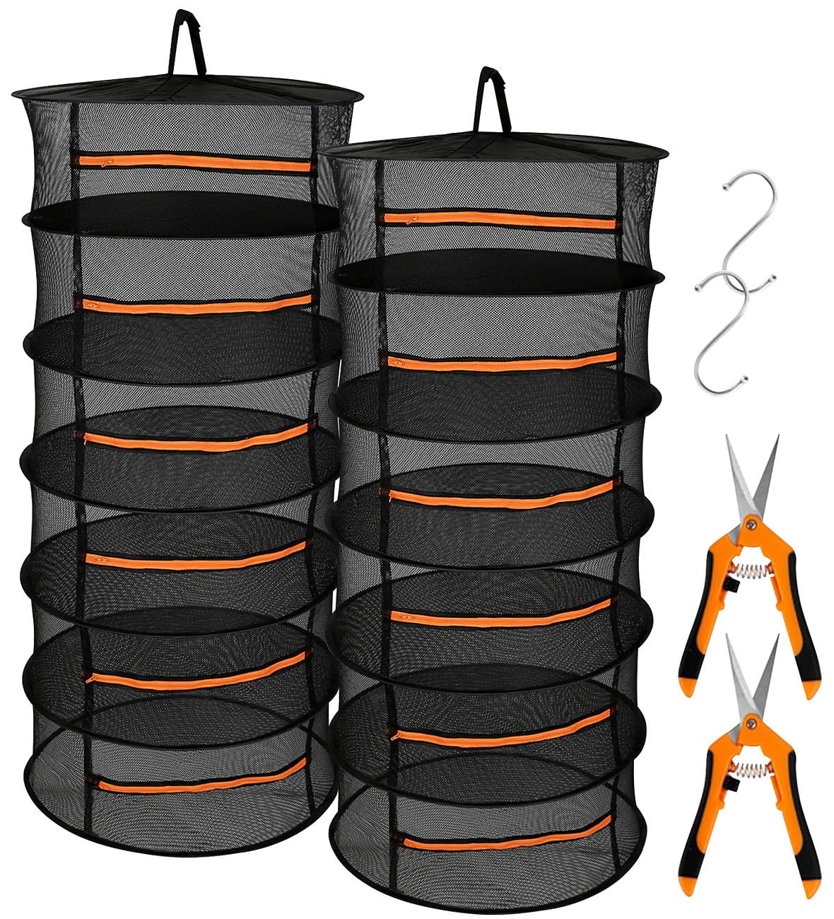 Royal Gardineer Kräuter-Trocknungsnetze: 2er-Set 6-lagige Netz-Hänge-Abtropfgestelle für Kräuter, 120 x 60cm (Netzgestell für, Trockengestelle)