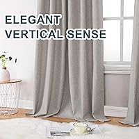 Vista 5 de FantasDecor Cortinas texturizadas de lino de 84 pulgadas de largo, cortinas para sala de estar, con pestaña trasera, bolsillo para barra, reducción