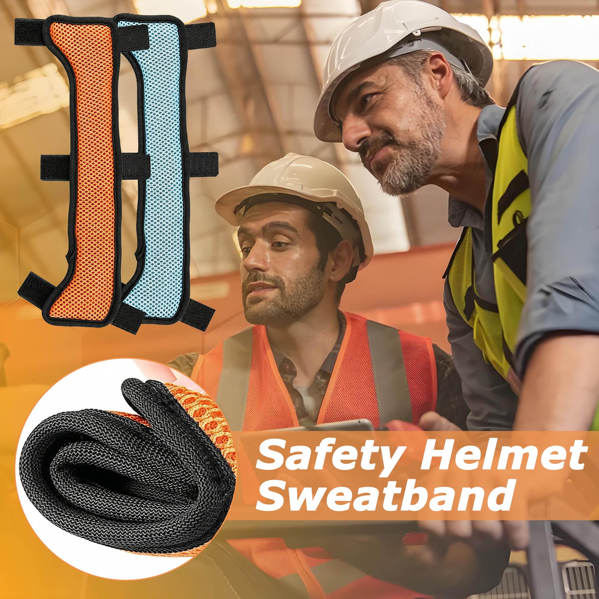 Opaska przeciwpotowa do kasku ochronnego, wielokrotnego użytku, nadaje się do prania, siatkowa, oddychająca wkładka Hardhat Liner, absorbująca pot, do prac budowlanych, jazdy na rowerze, na