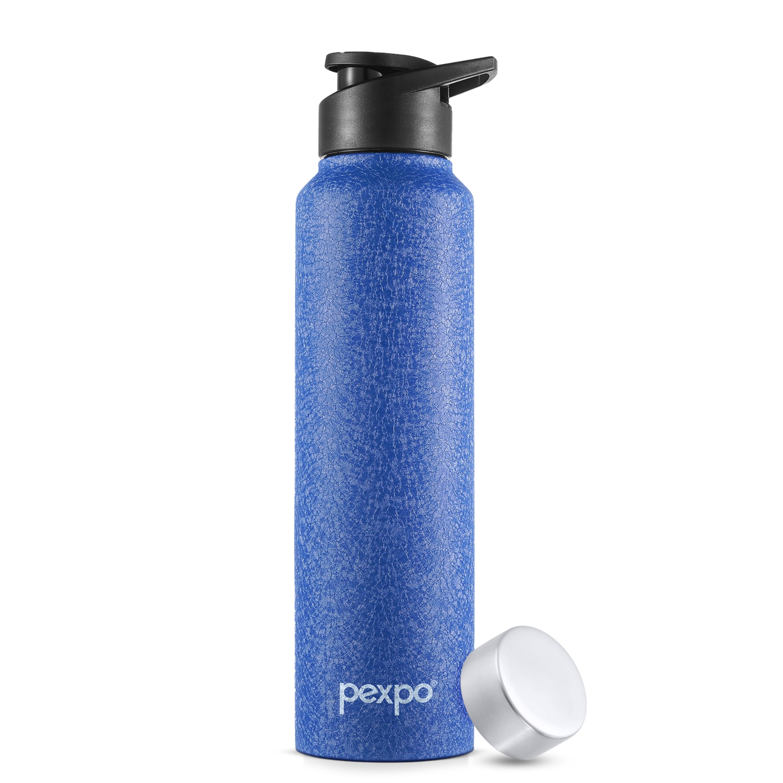 PEXPO Chromo Stainless Steel Sports/Fridge Water Bottle With Sipper & Steel Cap, 1 Litre, Blue | Eco friendly | BPA Free | Water Bottle for Office, Gym, School, Yoga, Trekking, Adults & Kids (B0CFHM8B86) Amazon Price History, Amazon Price Tracker