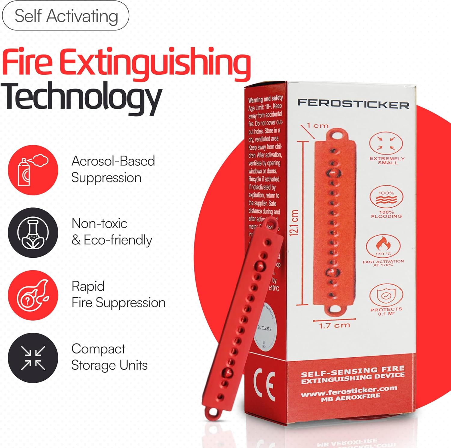 Small Automatic Fire Extinguisher – Non-Toxic, Compact & Maintenance-Free Household Fire Protection for Electric Boxes, Solar Generators, Vehicles, Lithium Batteries, Ship Cabins.