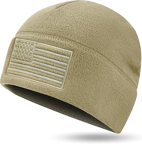 Gorra de reloj de forro polar con bandera estadounidense, gorro táctico militar para múltiples estaciones de Estados Unidos, gorro cálido de invierno