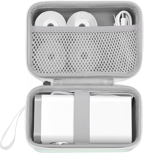 TYPONOS Estuche para impresora de etiquetas compatible con la mayoría de las mini impresoras de etiquetas, soporte de almacenamiento de bolsa de