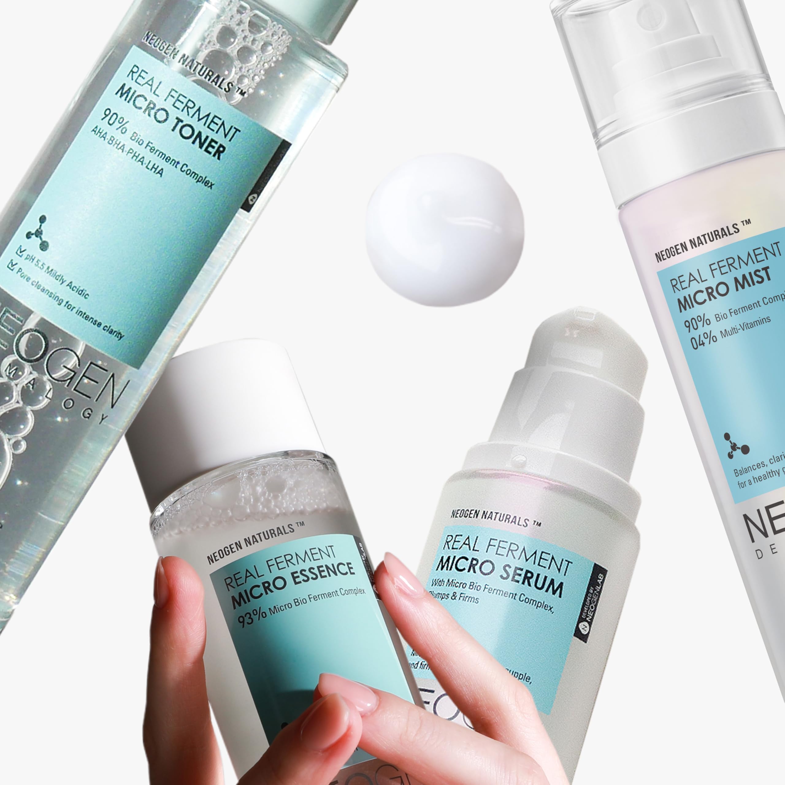 DERMALOGY by NEOGENLAB Prawdziwe serum fermentujące mikro 30 ml – serum do twarzy z naturalnie fermentowanymi składnikami (ryż) i kwasem hialuronowym dla nawilżonej, rozjaśnionej i zdrowej skóry