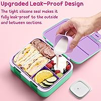 Vista 9 de Fimibuke Bento Lunch Box for Kids with Food Jar, 32OZ Snack Lunch Container with 3 Compartments, Insulated Lunch Bag, 12OZ Leakproof Food Jar, Ice