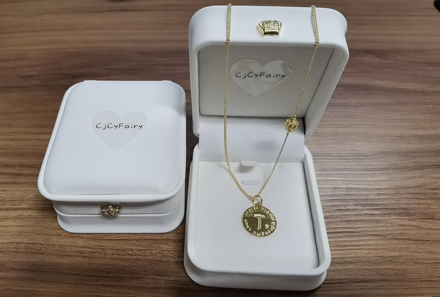 S925 Sterling Silver 26-Letter Round Brand Sweater Chain Female American Vintage ins Fashion Hip-hop Necklace 42cm+5cm18K Gold Plated (T,golds)…