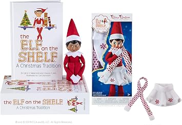 The Elf on the Shelf A Christmas Tradition Girl Scout Elf Brown Eyed with Claus Couture Collection Snowflake Skirt & Scarf Outfit
