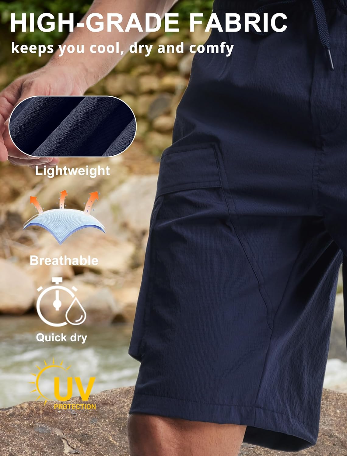 Libin Men's Shorts Casual All Day Comfy Quick Dry Lightweight Cargo Hiking Shorts Breathable Outdoor Sports Travel - Image 5