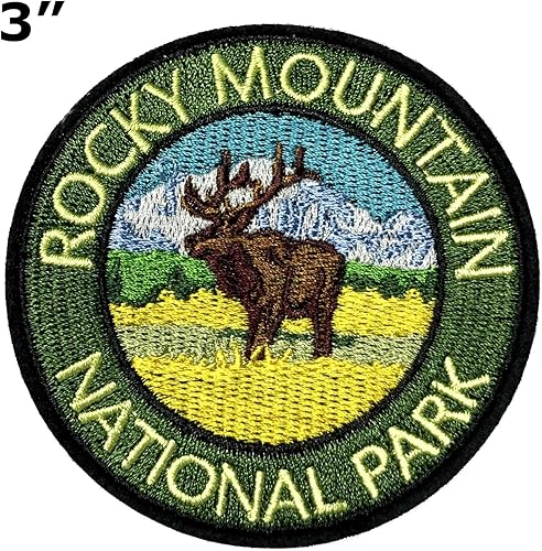 Miniatura 2 de Rocky Mountain National Park Patch 3" Embroidered Iron-onSew-on Decorative Embroidery Applique Clothing Vest Jacket Premium Stitching Nature Wild