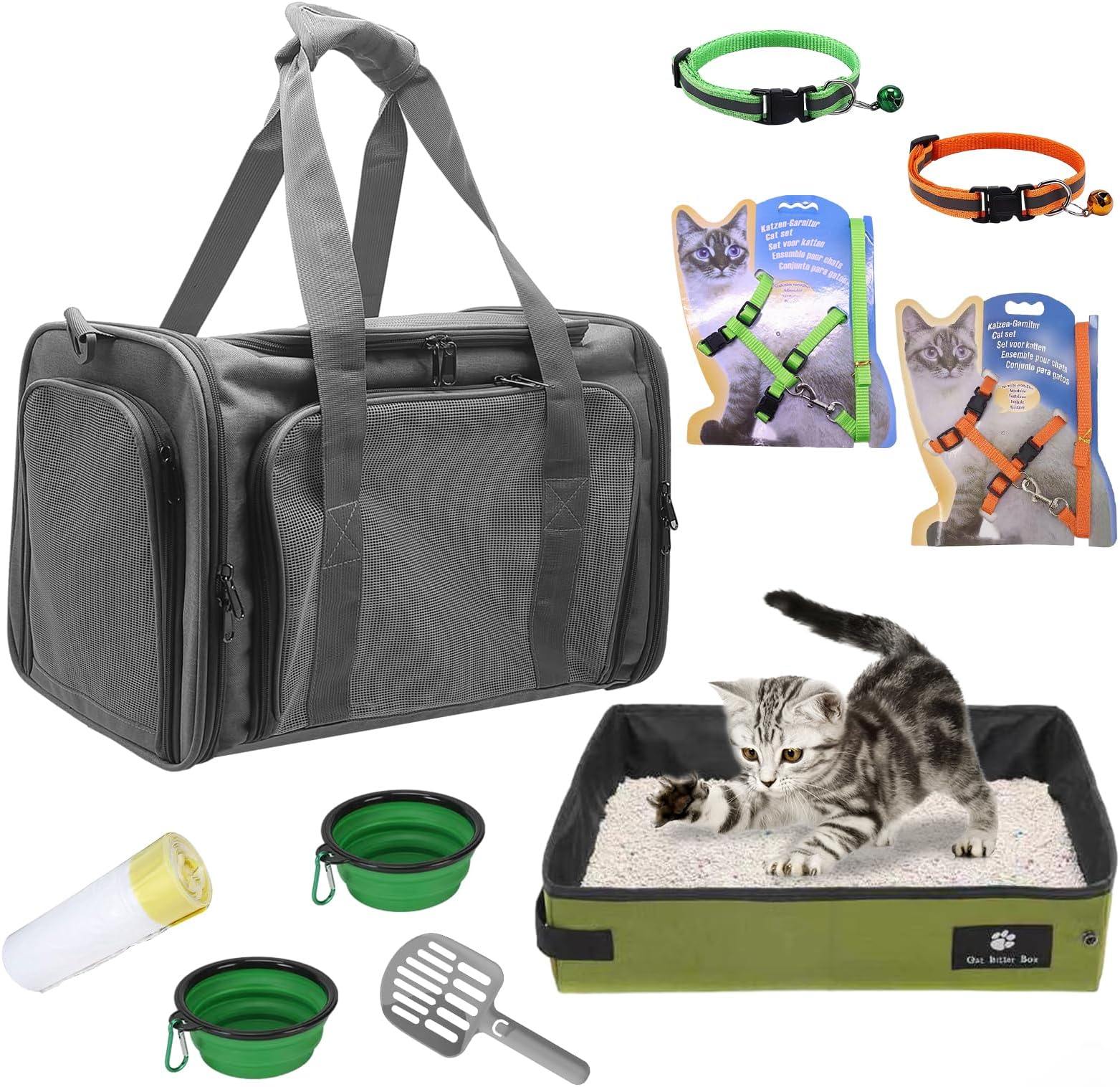 Joll Joll Cat Carrier SoftSided with Litter Box, Airline