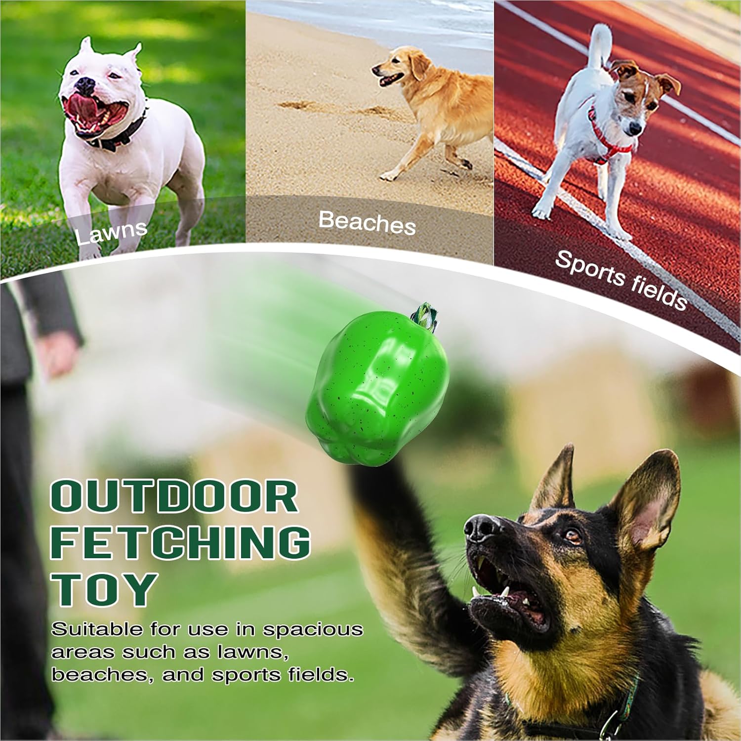 Lサイズ グリーンアップル きしむ犬のおもちゃ 中型/大型犬用 積極的な噛み合い 丈夫な弾むきしみ ボール 感謝祭 おもちゃ ギフト