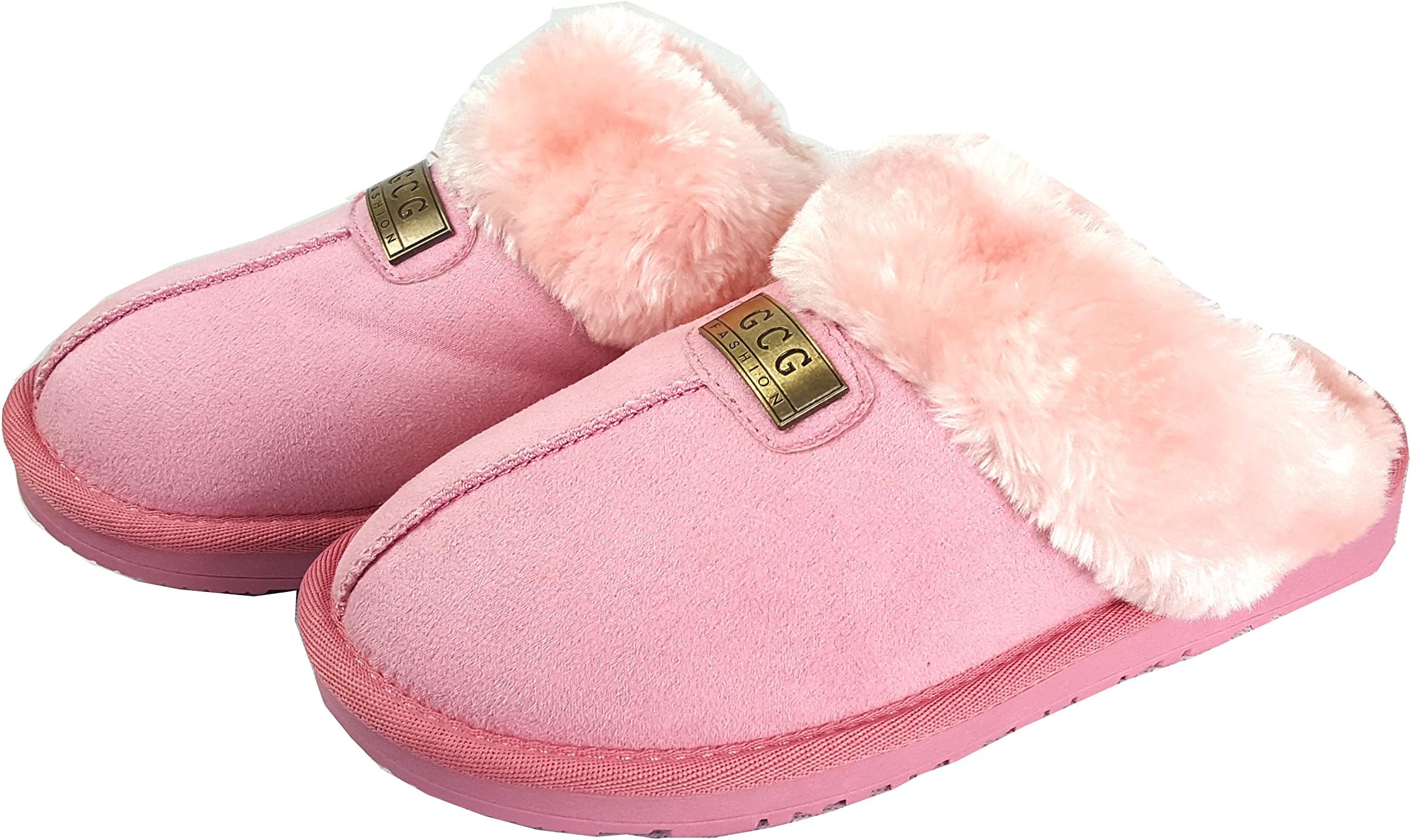 GCG Geniune Ladies Faux Sheepskin Slippers Mules Non Slip Hard Sole Womens