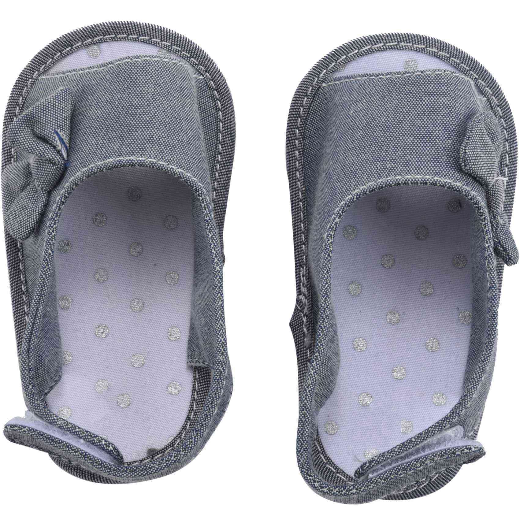 Bloepum Newborn Toddler Girl Soft Sole Bowknot Sandals Shoes Baby Crib Cloth (0~6 Month, Grey)
