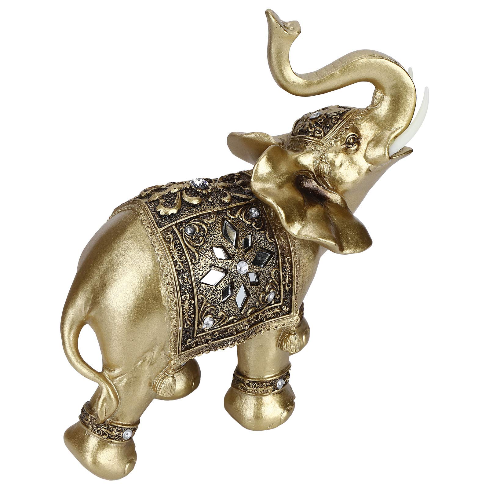 Figura de Elefante, Resina Dorada, Elegante Estatua de Elefante, estatuilla, Manualidades, Adornos de Feng Shui para Regalo para el hogar