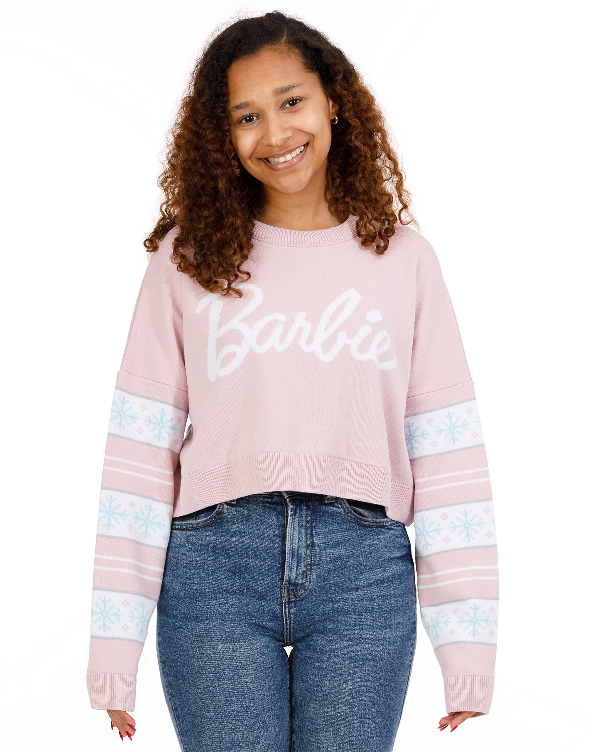 Vanilla Underground Barbie Womens Pink Barbie Logo Christmas Jumper (Large) from B&Q