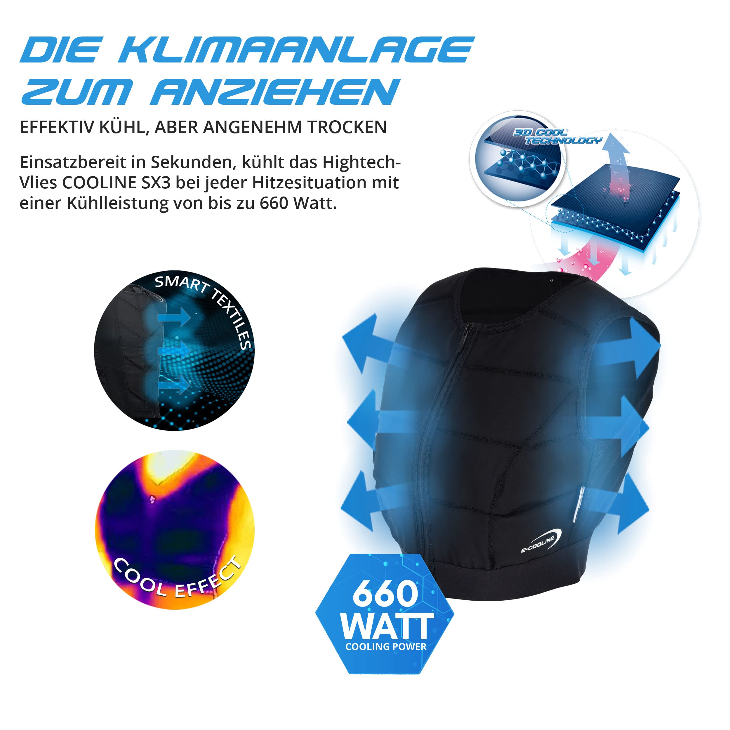 E.COOLINE Powercool SX3 KühlTankTop | Kühlendes Tanktop für Erwachsene Frauen | Klimaanlage zum Anziehen - mit Nierenschutz | waschbar