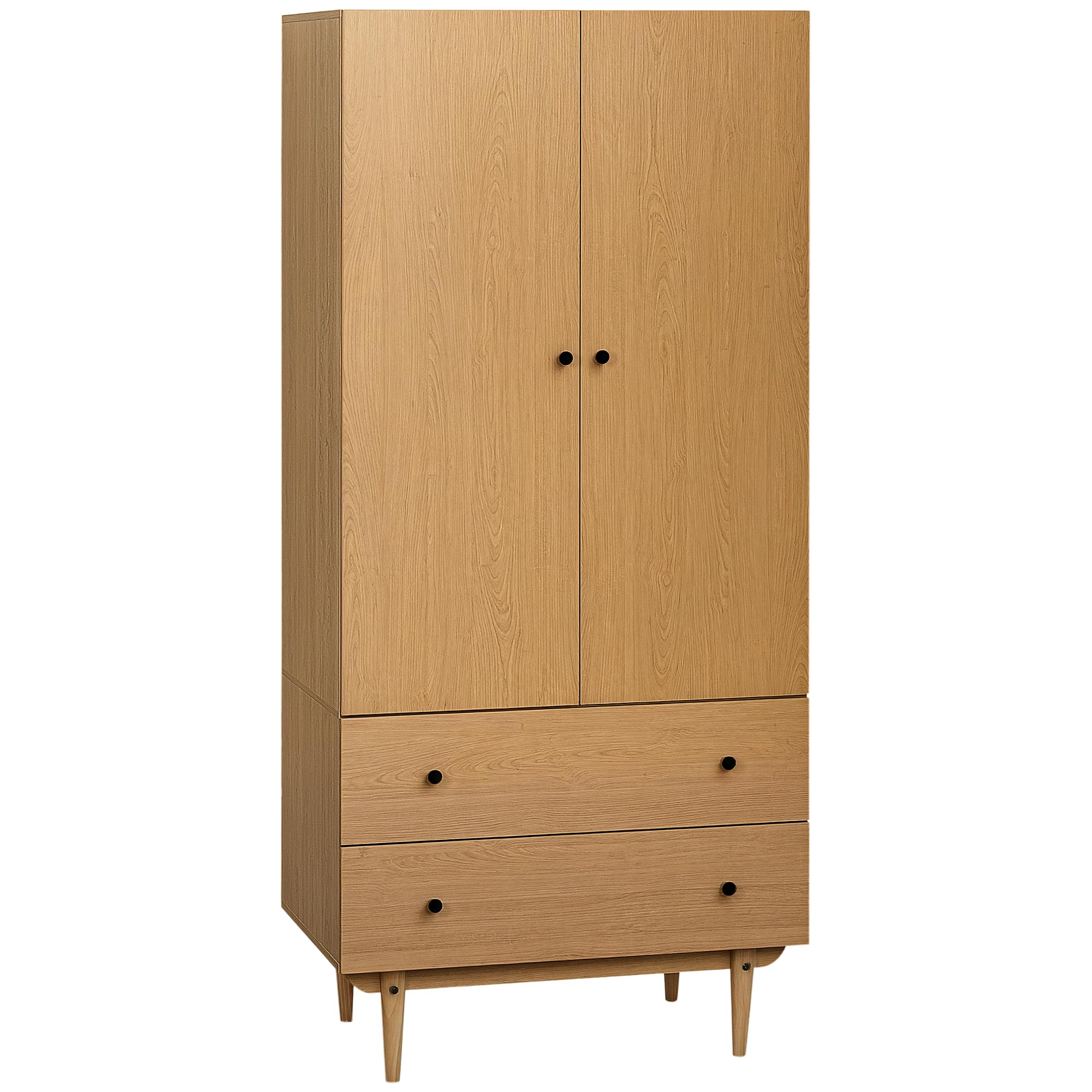 Armadio AKORD S60 Bianca 60 cm 2 ante 2 cassetti inserto frontale