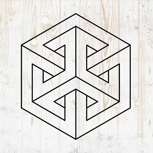 Calcomanías de pared con formas de geometría sagrada, calcomanías de pared con formas de geometría sagrada, silueta minimalista minimalista, vaso