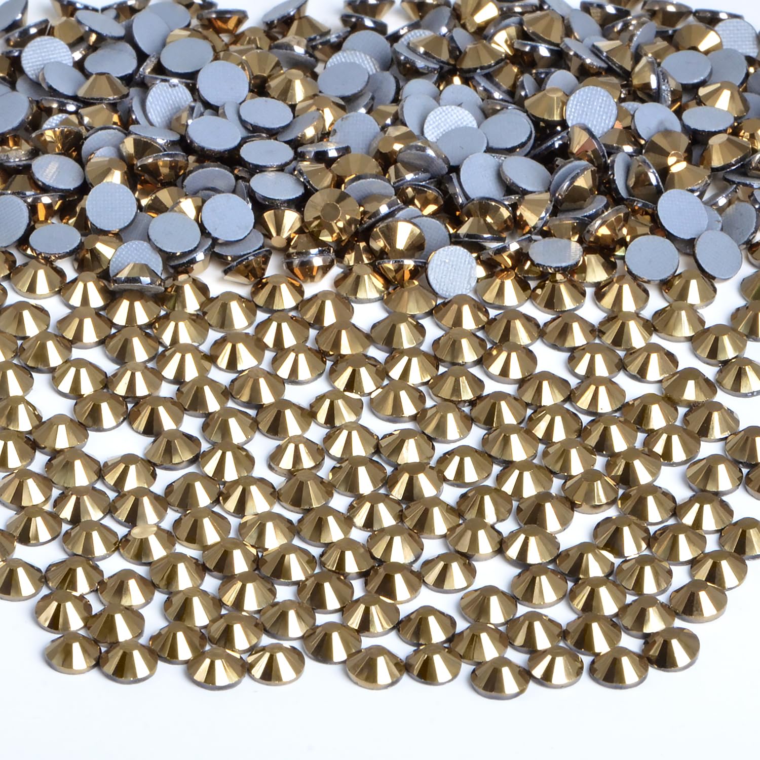 Bymitel Hotfix Crystal Rhinestones Round Gems Iron on DIY Jewelry Making Flat Back for Crafts,Aurum, 2.8mm(SS10/2880pcs)