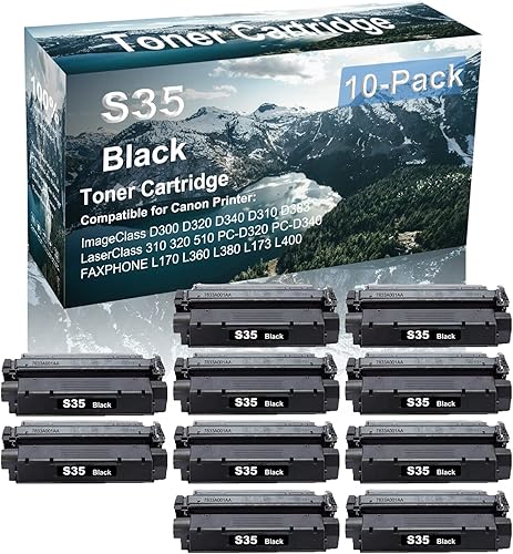 Paquete de 10 cartuchos de impresora láser compatibles con Canon S35 | 7833A001AA de alta capacidad para impresora Canon FAXPHONE L170 L360 L380