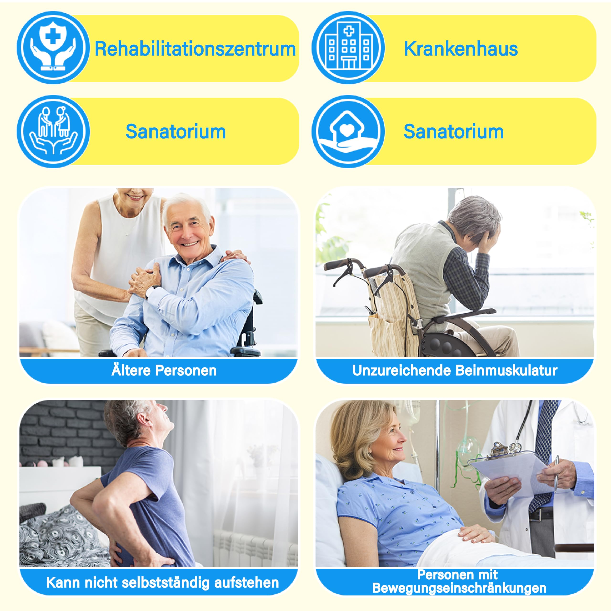 EZ Assistive Sitz-Stand-Hebehilfe – gepolsterte Hebegurt mit Rückenstütze, kompatibel mit den meisten Sitz-Stand-Hebesystemen und Mobilitätshilfen (M)