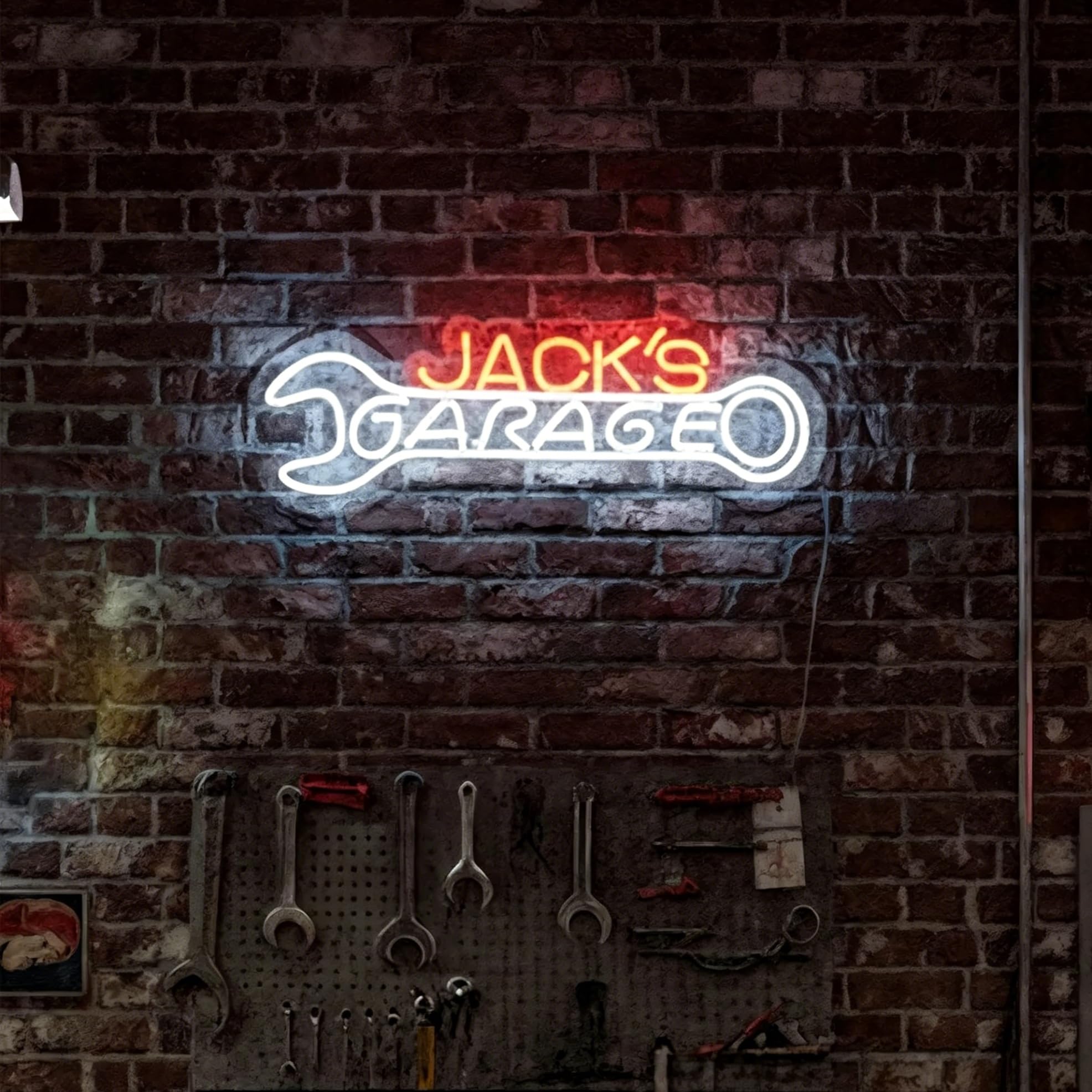 Targa al neon personalizzata per garage, per il papà, luce al neon a LED per officina auto, riparazione auto, decorazione da parete, regalo per la festa del papà per gli amanti delle auto, regalo per
