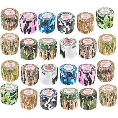 Prairie Horse Supply Vet Wrap Tape Bulk (Assorted Camo Colors) (24 Pack) (2 Inches Wide) Vet Wrap Medical First Aid Tape Self Adhesive Adherent for Ankle Wrist Sprains and Swelling