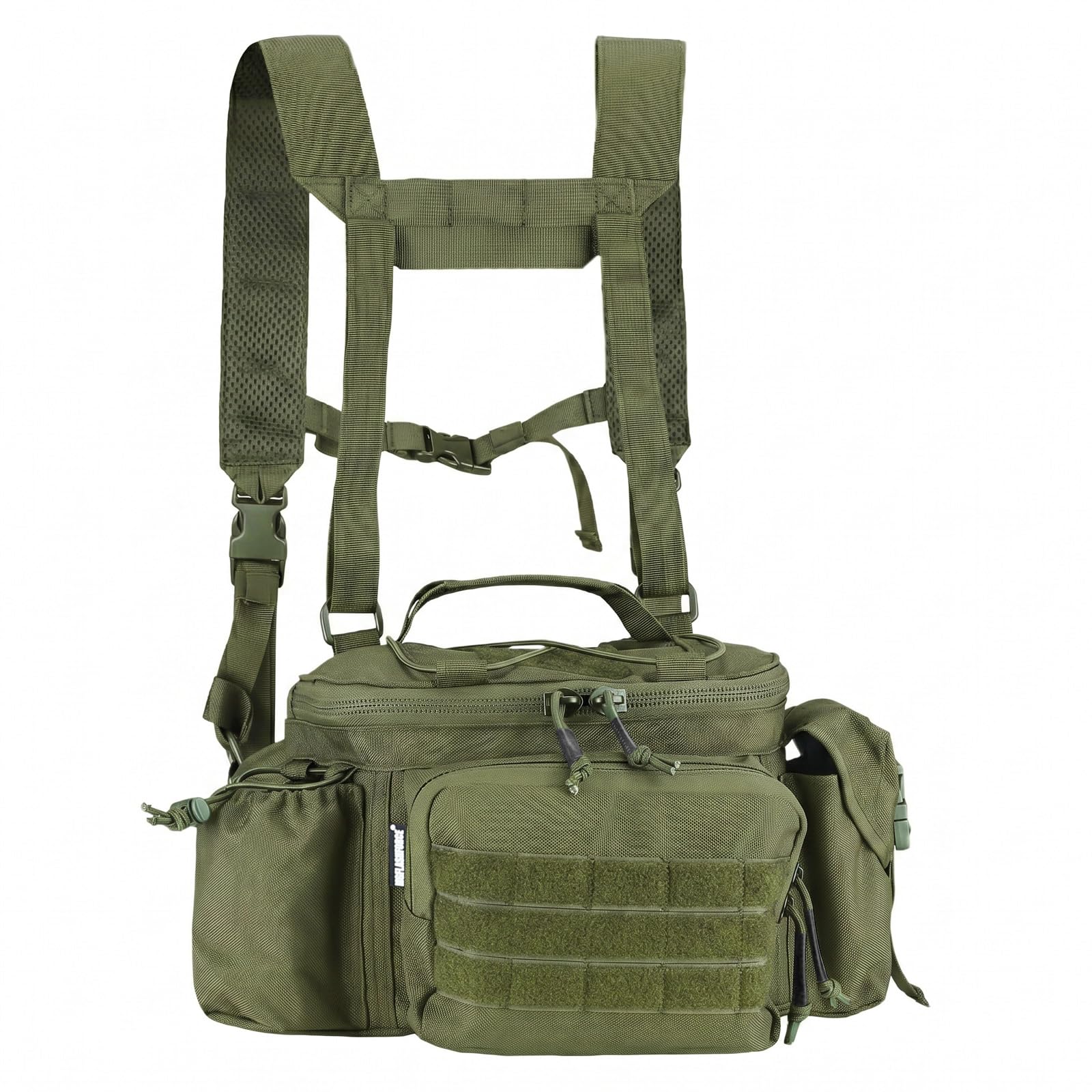 MGFLASHFORCE Tactical Fanny Pack for Men EDC Molle Waist Bag Hip Belt Pouches for Hiking Fishing Climbing Running Cycling Outdoor Sports, Green, Tactical