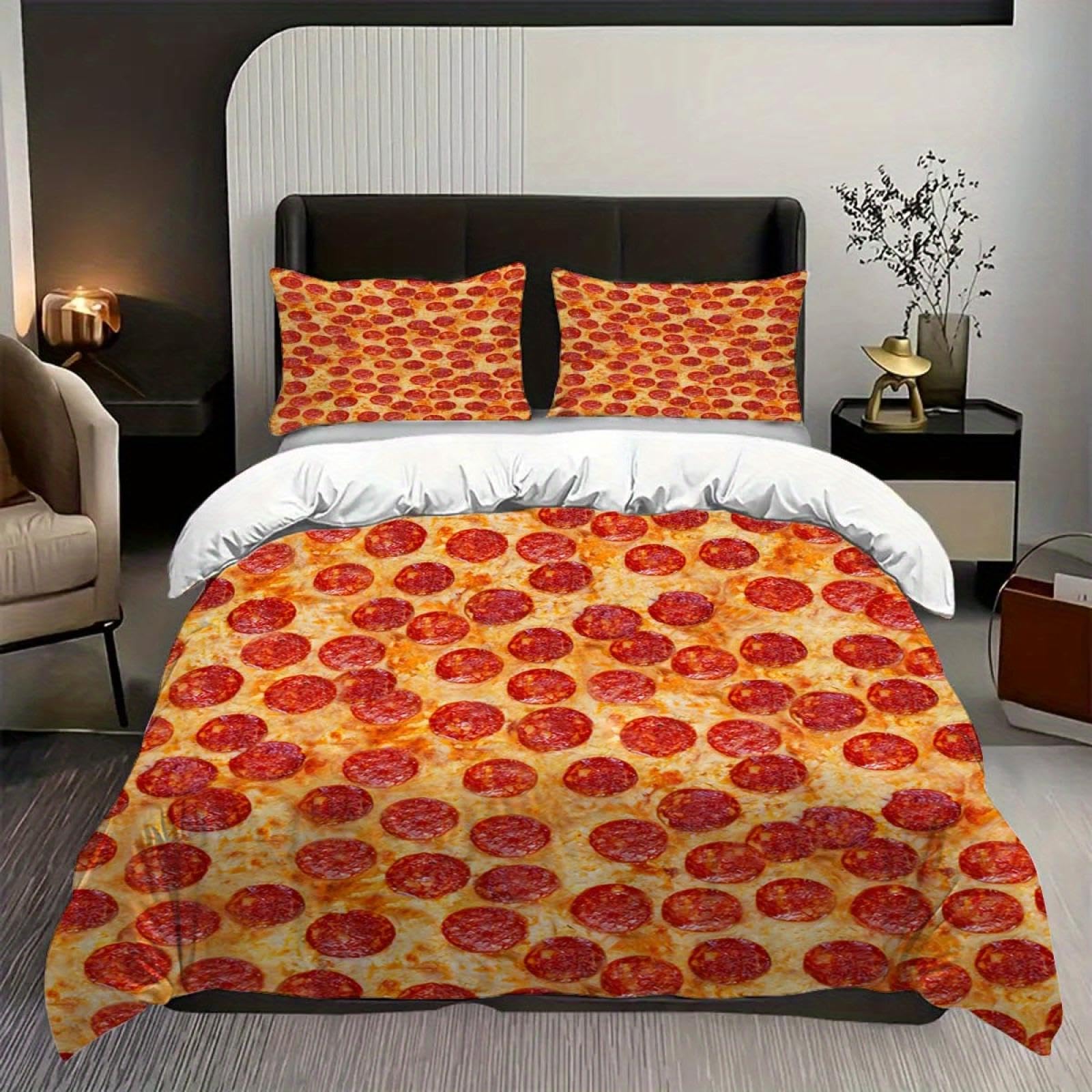 Housse de couette Pizza pour transformer la décoration d'une chambre d'amis