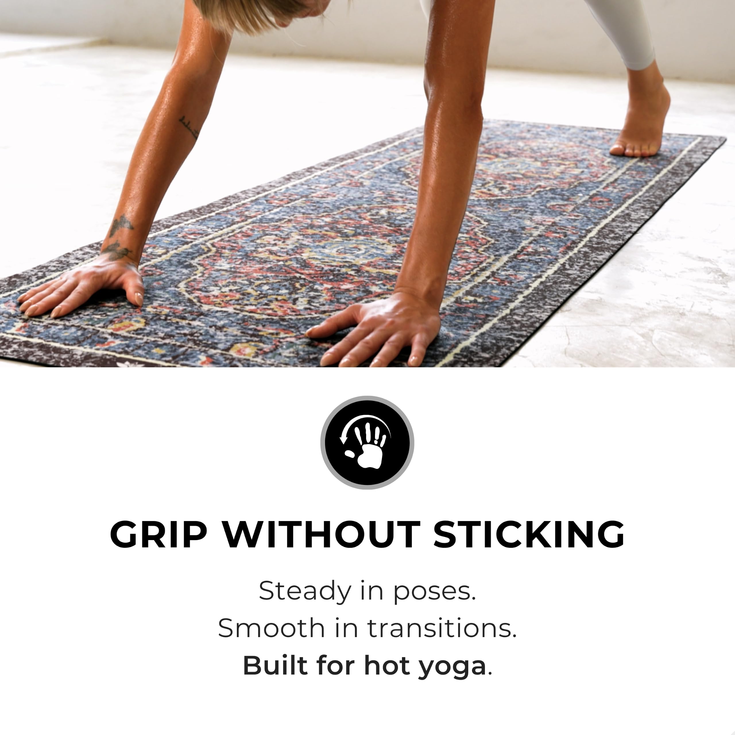 Plyopic Esterilla de Yoga | Antideslizante Colchoneta/Toalla de Lujo. Natural y Ecológica | Ideal para Yoga, Pilates, Ejercicio, Fitness, Hot o Bikram
