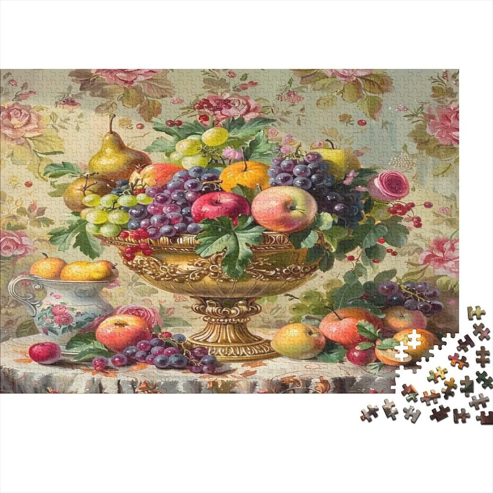 Fruit Jigsaw Puzzles Puzzle for Adults Kids. 1000 Pieces Whimsical Challenge Toy Educational Game Home Decoration for Adults& Kids Age 14 Years Up 38x26cm/1000pcs