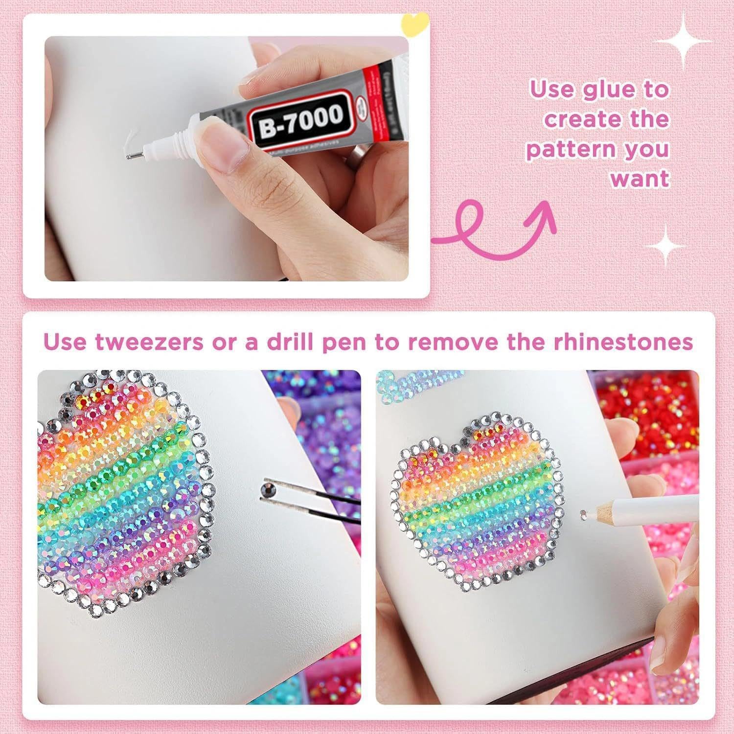 Bedazzling - Kit di 24 strass colorati con penna, 24000 gemme Bedazzler per artigianato, gemme per unghie da 3 mm per Bedazzling con pinzette