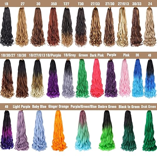 Miniatura 7 de COOKOO 18 Inch 9 Pack French Curly Braiding Hair 1B Soft Bouncy Braids Hair 65gpack Premium Curly Braiding Hair French Curls Synthetic Hair