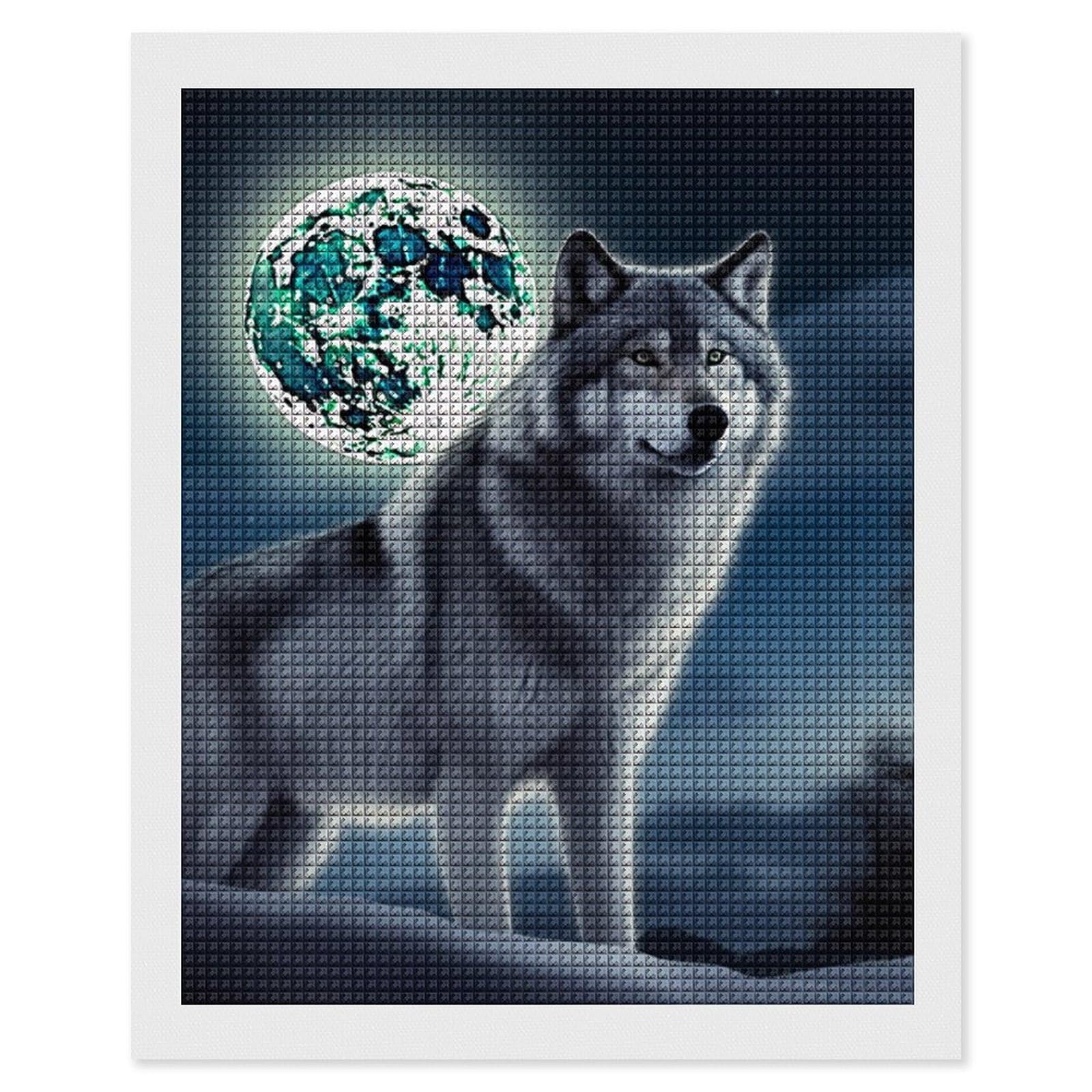 Amazon.com: Wolf Under Moon Diamond Art Kits for Adults Diamond