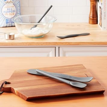 Tovolo Flex Core Mini Silicone Spatula Set for Kitchen Prep and Baking, Silicone Kitchen Utensils Set with Spatula Spoonula & Scoop Tools, BPA Free Heat Resistant Silicone Cooking Set, Charcoal Gray