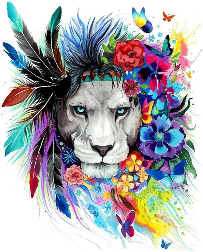 Komking Paint by Numbers Kit for Kids and Adults, Lion