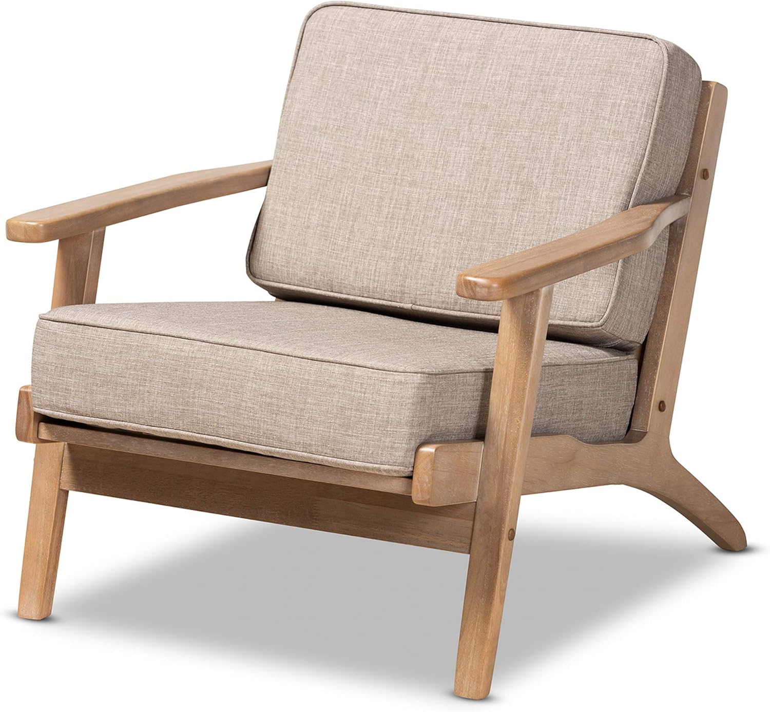 Baxton Studio Chairs, Light Grey/Antique Oak