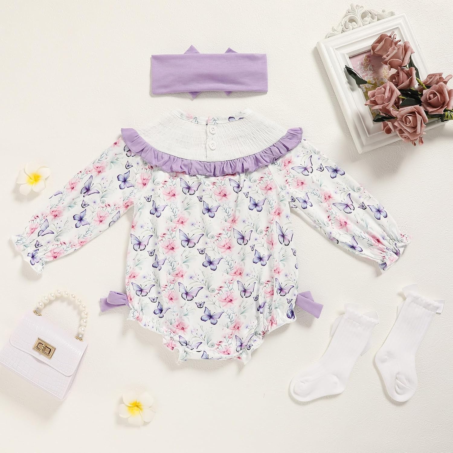 GRNSHTS Baby Girl 1st Birthday Outfits One Year Old Printed Romper Embroidery Bodysuit Cake Smash Clothes - Image 2