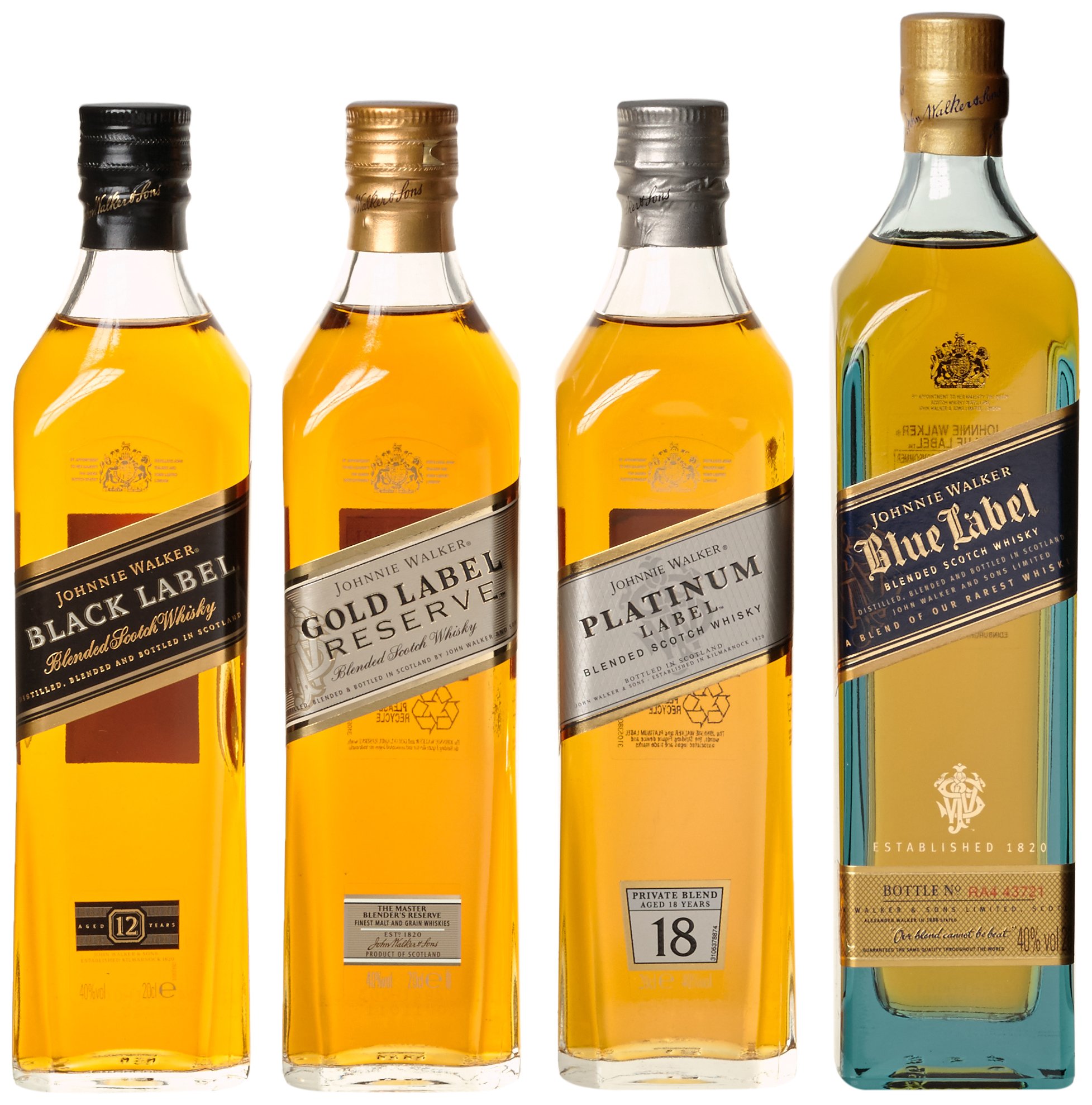 Johnnie Walker Collection Pack Blended Scotch Whisky (4 x 0.2 l)
