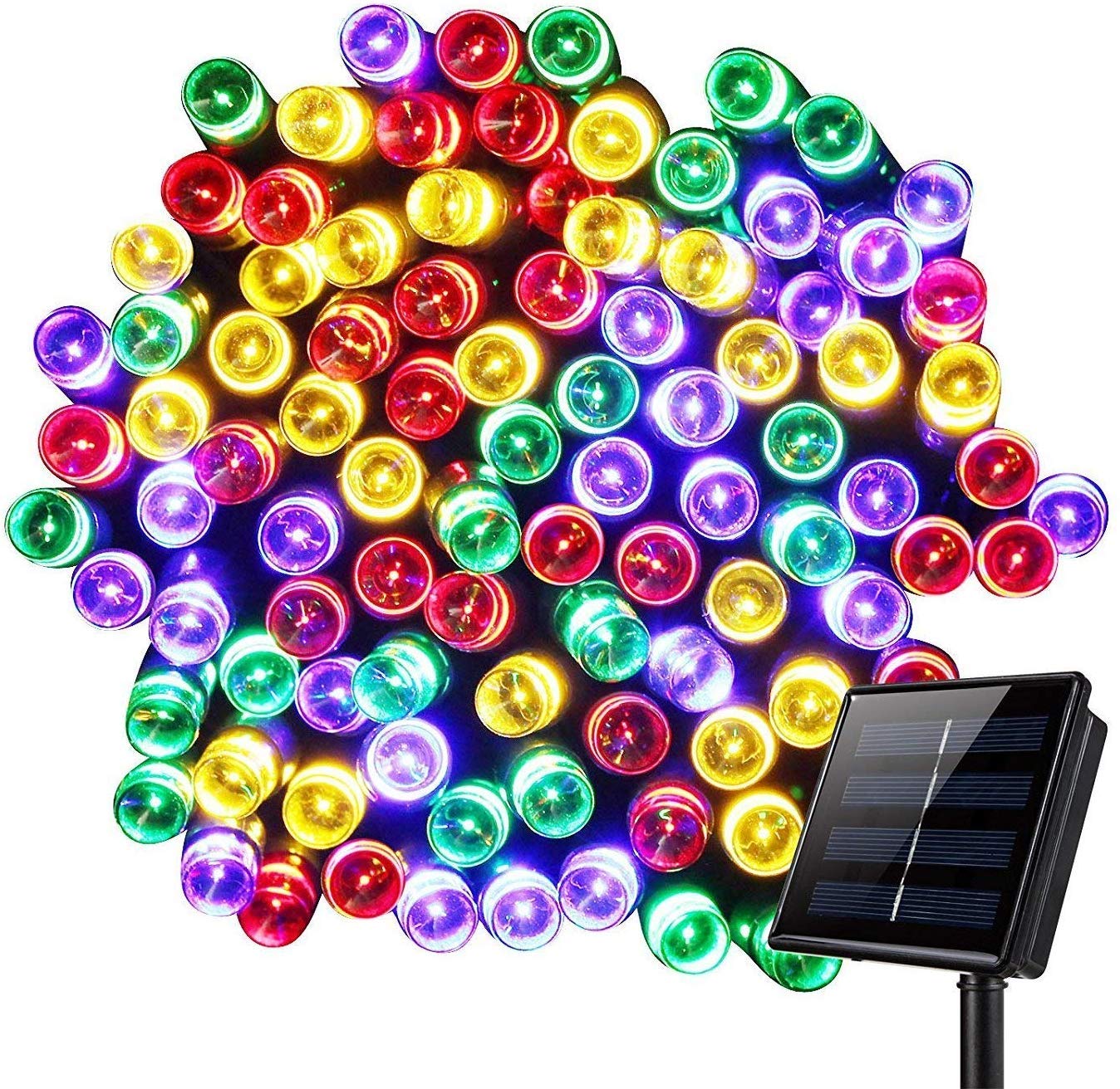 HULX Solar Christmas Fairy Lights, 7M 50LED Solar Outdoor String Lights Solar Tree String Lights Waterproof for Garden Window (Multicolor)