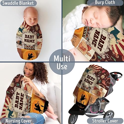 Miniatura 74 de Manta de bebé occidental, mantas de bebé personalizadas para niños, manta de vaquero para niños y niñas, manta de felpa personalizada con nombre