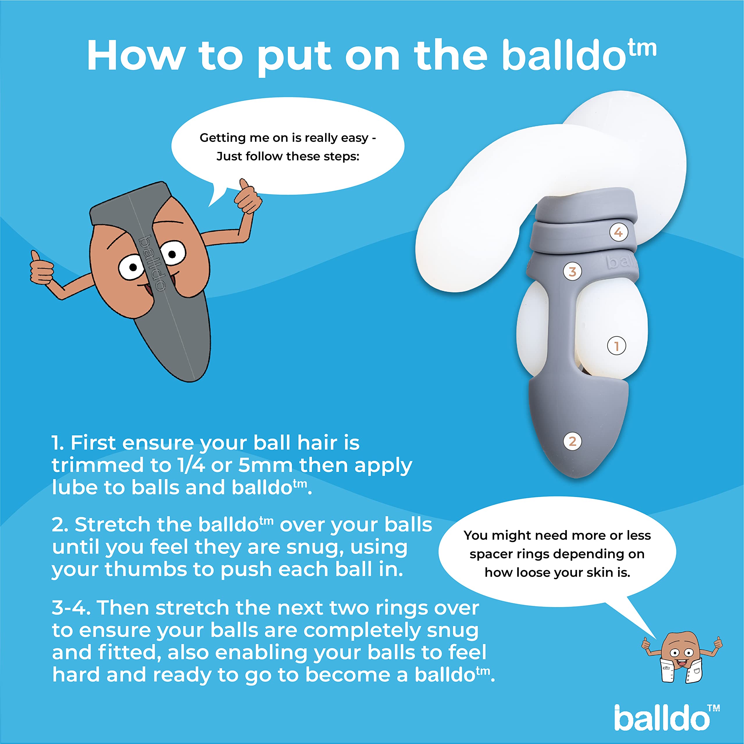 BALLDO, The Worlds First Dildo for Your Balls; Have Your First Ballgasm with This Sex Toy for Adults (Grey)…
