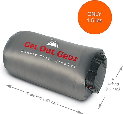 Miniatura 4 de Get Out Gear Double Puffy Camping Blanket - Extra Puffy, Packable, Lightweight and Warm Ideal for Outdoors, Travel, Stadium, Festivals, Beach