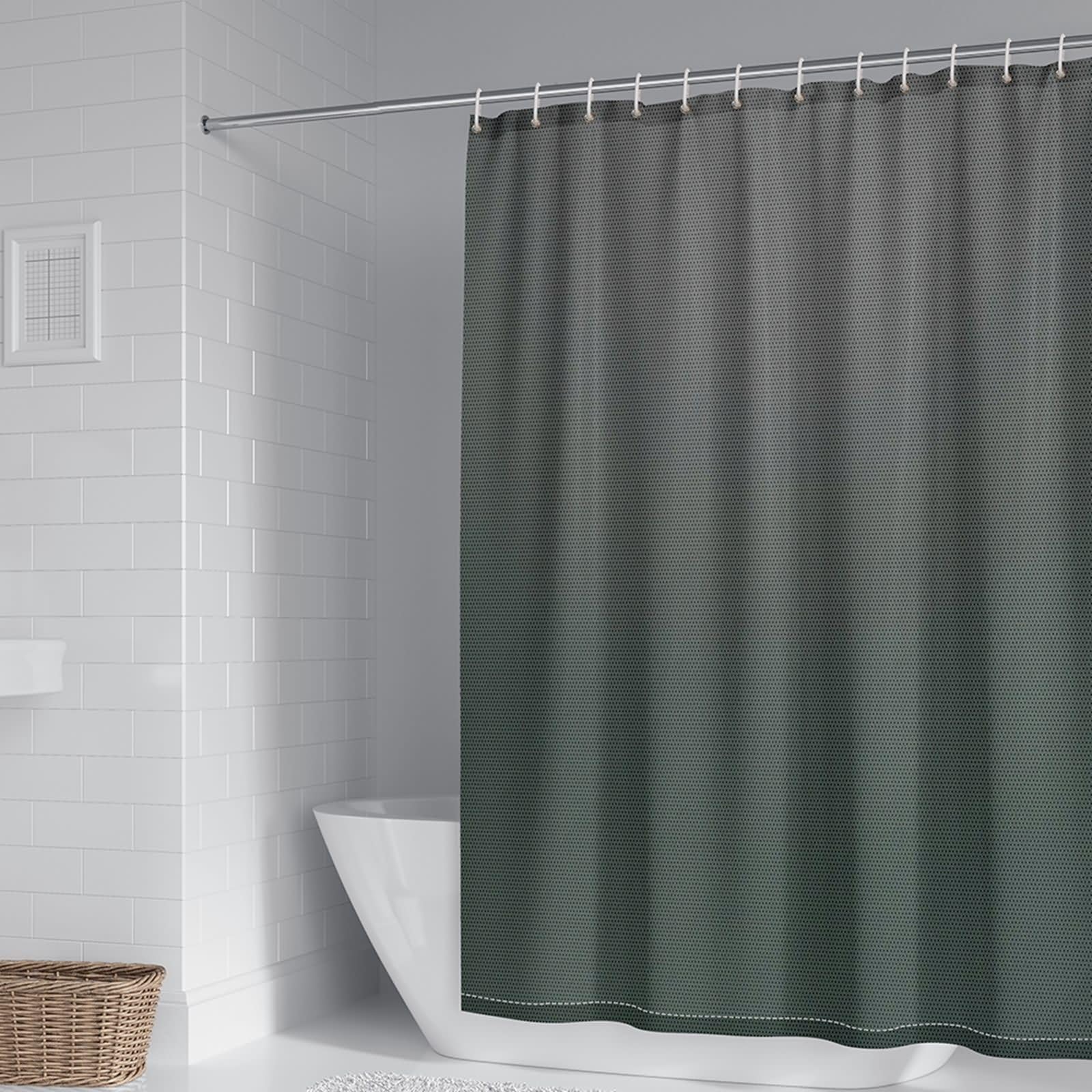Rideau de douche imperméable KnSam gris foncé en polyester avec anneaux anti-moisissure