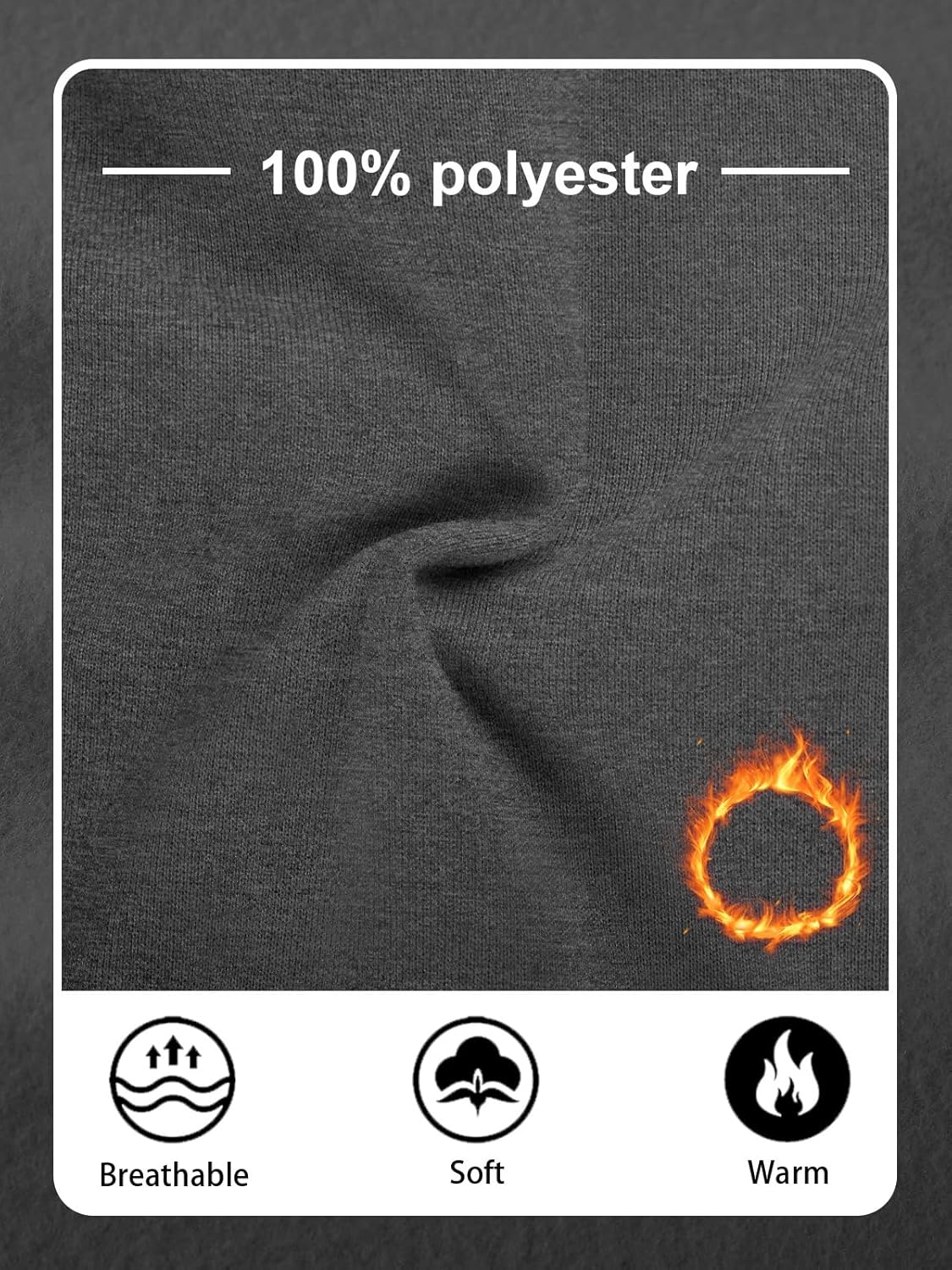 Men's Fleece Sweatpants Warm Winter Pants Athletic Drawstring Jogger Pants with Pockets - Image 5