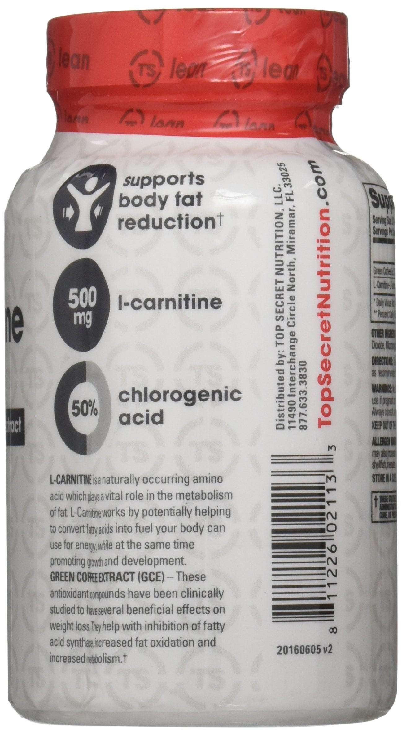 Top Secret Nutrition L Carnitine Plus Green Coffee Stimulant Free