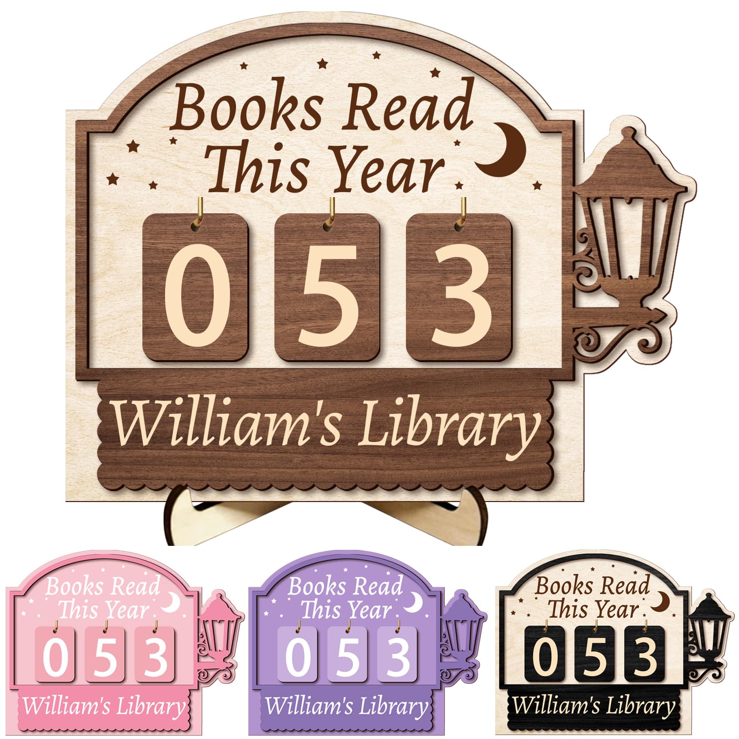 Hvnywmmg Style 1 Books Read This Year Counter Sign – Personalized Reading Tracker Plaque, Custom Bookish Gifts For Readers, Librarians, Teachers – Bookshelf Décor For Reading Challenge